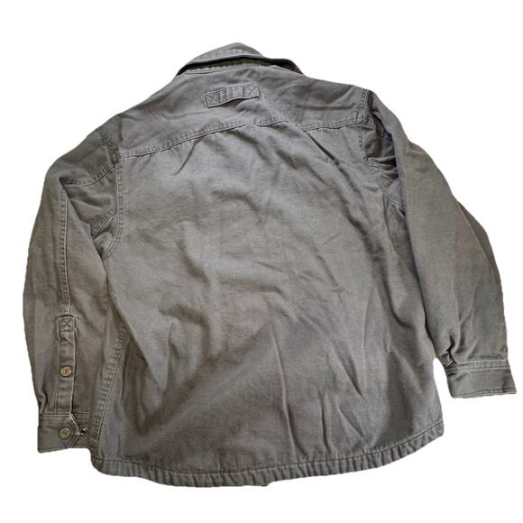 Duluth Trading Chore Jacket Mens Large Grey Firehose ShirtJacket Fleece Lined - Picture 5 of 5